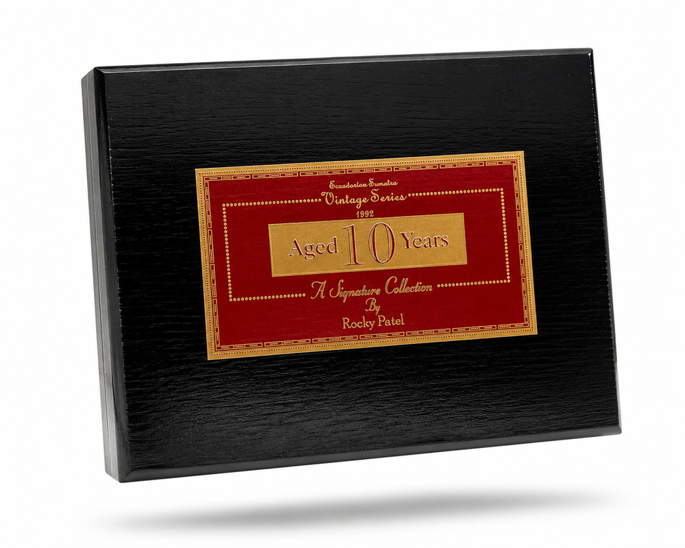 Rocky Patel Vintage 1992 Aged 10 Years Empty Wooden Cigar Box Black Lacquer